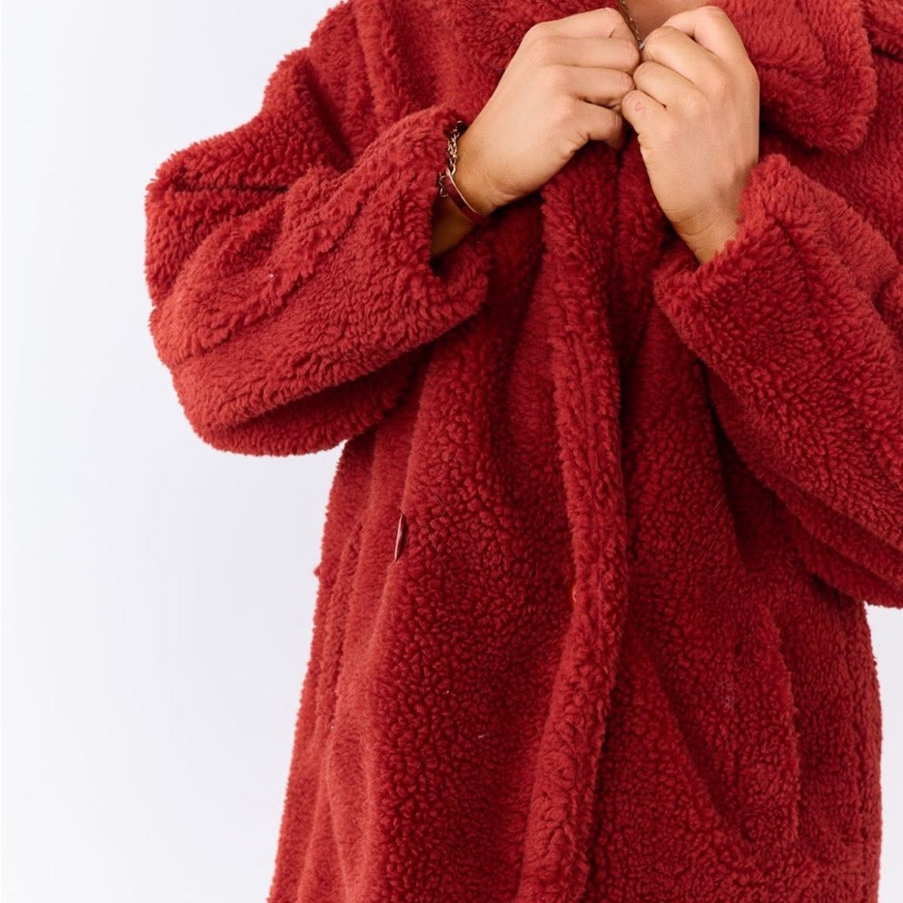 Elegant Ruby Teddy Jacket for Women